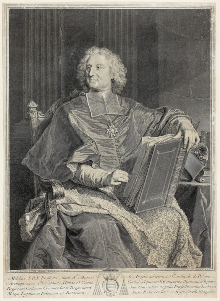 Portrait of Cardinal de Polignac, 1729, François Chereau, the elder (French, 1680-1729), after