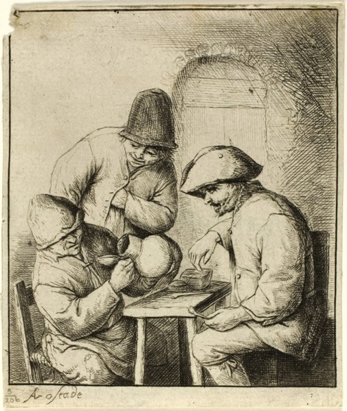 The Empty Jug, c. 1653, Adriaen van Ostade, Dutch, 1610-1685, Holland, Etching in black on ivory