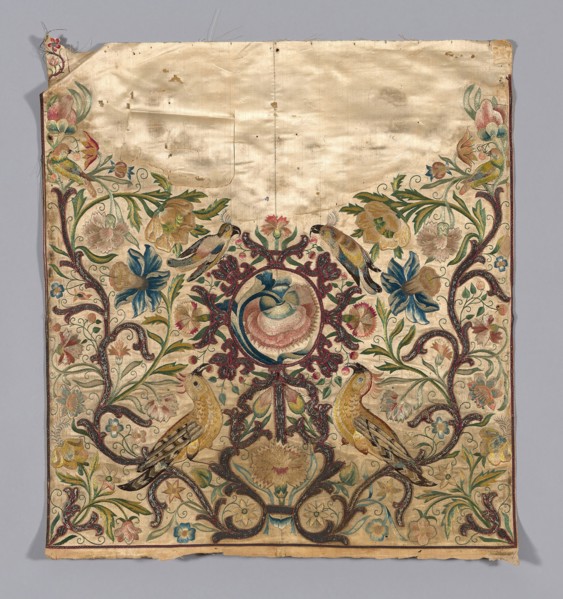 Panel (formerly Cover from a Sedan Chair), c. 1720, France, silk compound weave, brocaded, 76.2 ×