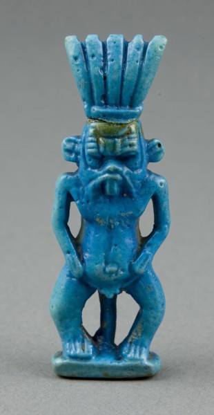Amulet of Bes, Third Intermediate Period, Dynasty 21–25 (1070–656 BC), Egyptian, Egypt, Faience, 7