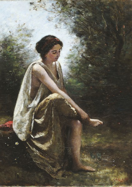 Wounded Eurydice, 1868/70, Jean-Baptiste-Camille Corot, French, 1796-1875, France, Oil on canvas,