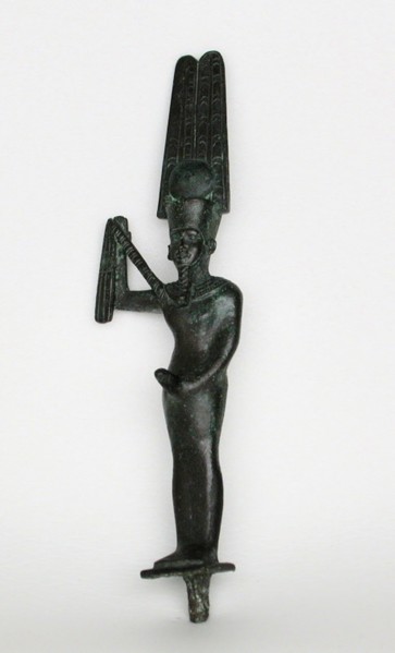Statuette of the God Min, Late Period, Dynasties 26–31 (664–332 BC), Egyptian, Egypt, Bronze, 20.3