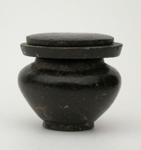 Kohl Jar with Lid, Middle Kingdom, Dynasties 12–13 (about 1985–1650 BC), Egyptian, Egypt, Hematite,