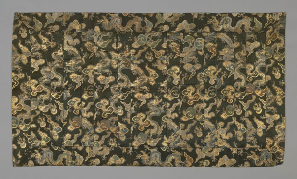 Kesa, late Edo period (1789–1868), early 19th century, Japan, silk and gilt-paper, compound satin