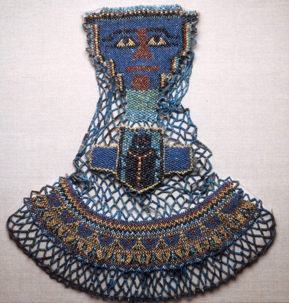 Bead Net Mummy Shroud, Saite Period, Dynasty 26 (664–525 BC), Egyptian, Egypt, Faience beads, 45.7