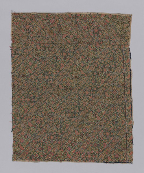 Fragment (Dress Fabric), 18th century, Iran (Persia), Persia, tapestry stitch, silk, 74.5 x 60 cm