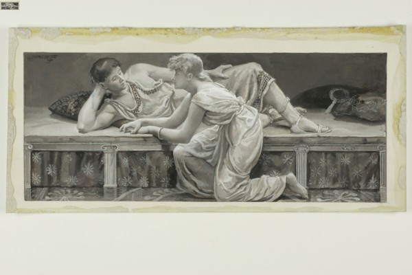 She Nothing Said, But Pale and Meek, Arose and Knelt Before Him, 1885, Will Hicock Low, American,