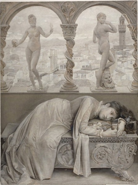 Ode on Melancholy, 1887, Will Hicock Low, American, 1853-1932, United States, Oil on canvas, 606 x