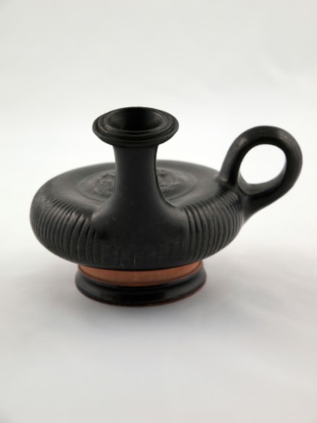 Guttus (Pouring Vessel), About 330/300 BC, Greek, Apulia, Italy, Cales, terracotta, decorated in