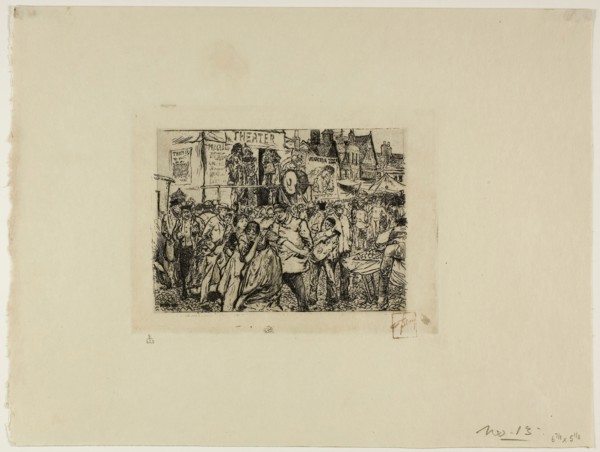 An Illustration, 1883, Robert Frederick Blum, American, 1857-1903, United States, Etching on cream