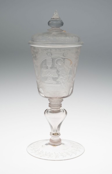 Goblet with Cover, 18th century, Germany, Rhineland, Rhineland, Glass, H. 29.2 cm (11 1/2 in.)