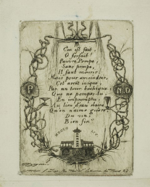 Pompe Notre-Dame, Paris, small plate, 1854, Charles Meryon, French, 1821-1868, France, Etching on