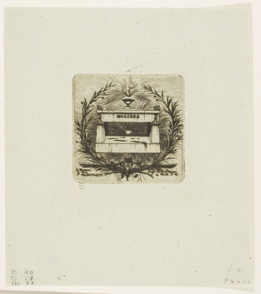 Molière’s Tomb, Père-Lachaise Cemetery, Paris, 1854, Charles Meryon, French, 1821-1868, France,