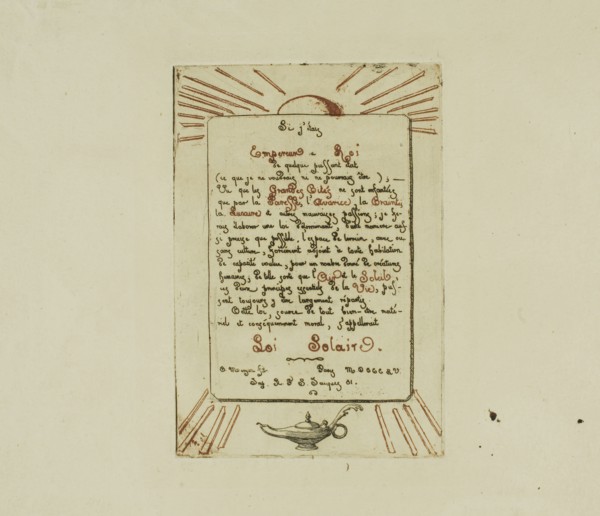 Solar Law, 1855, Charles Meryon, French, 1821-1868, France, Etching, from two plates, one printed