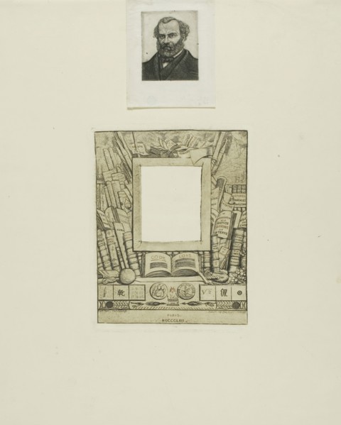 Design for a Frame for the Portrait of Armand Guéraud, 1862, Charles Meryon (French, 1821-1868),