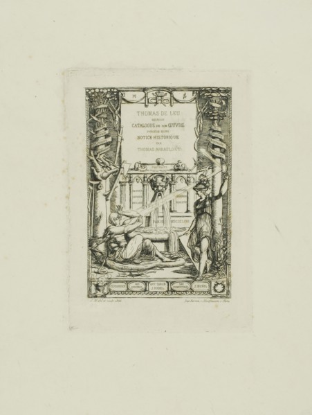 Frontispiece for the Catalogue of the Work of Thomas De Leu, 1866, Charles Meryon (French,