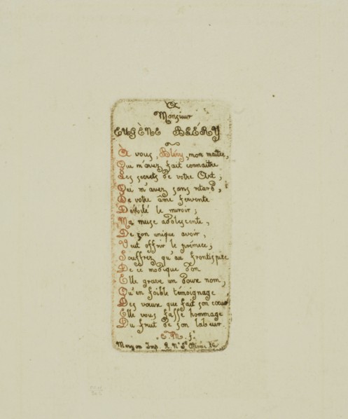 Verses Dedicated to Eugène Bléry, No. 1, 1854, Charles Meryon, French, 1821-1868, France, Etching