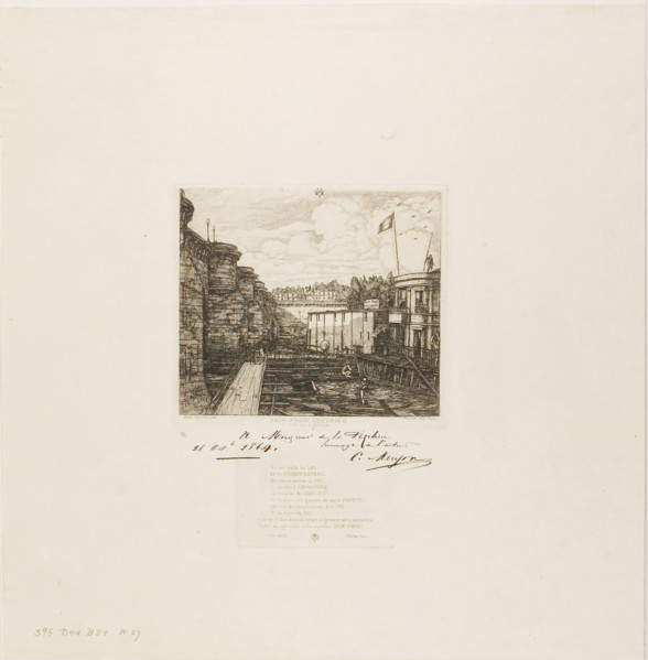 Chevrier’s Cold Bath Establishment, Paris, 1864, Charles Meryon (French, 1821-1868), printed by