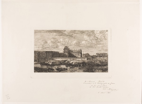 The Old Louvre, Paris, 1651, 1865, Charles Meryon (French, 1821-1868), after Reinier Nooms (Dutch,