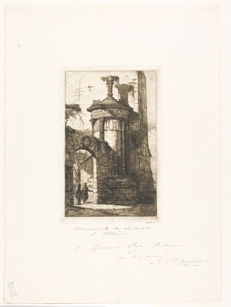 Entrance to the French Capuchin Monastery in Athens, 1854, Charles Meryon (French, 1821-1868),