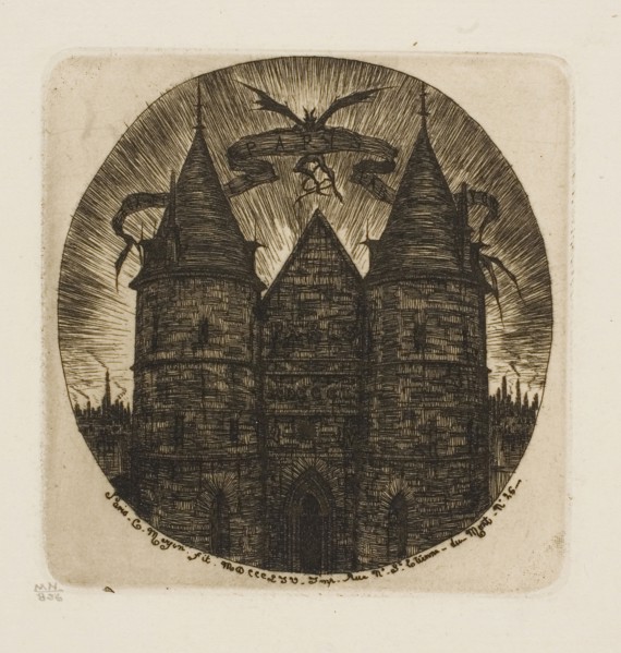 The Old Gate of the Palace of Justice, Paris, 1854, Charles Meryon, French, 1821-1868, France,