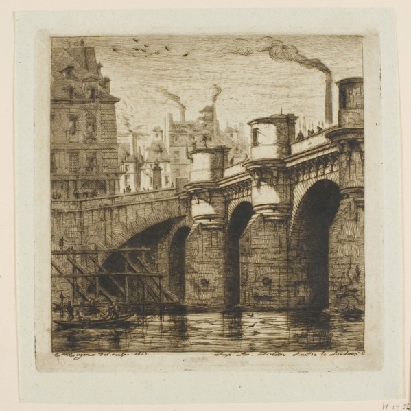 Pont-Neuf, Paris, 1853, Charles Meryon (French, 1821-1868), printed by Auguste Delâtre (French,