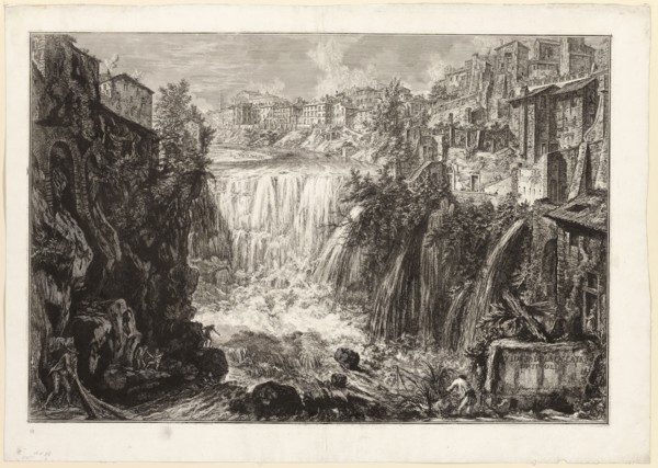 View of the Grand Cascade at Tivoli, from Views of Rome, 1765, Giovanni Battista Piranesi, Italian,