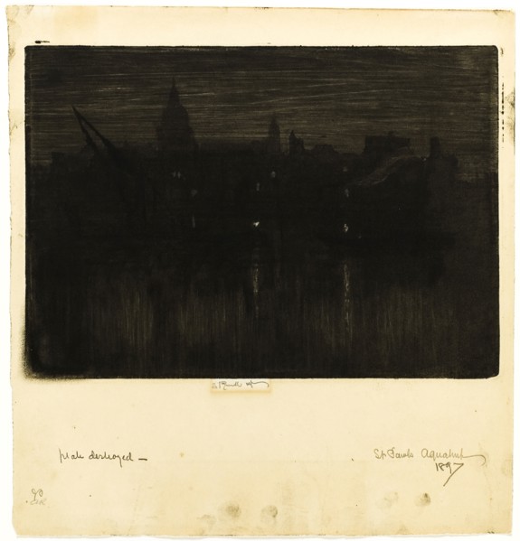 St. Paul’s, 1894, Joseph Pennell, American, 1857-1926, United States, Aquatint with sandpaper