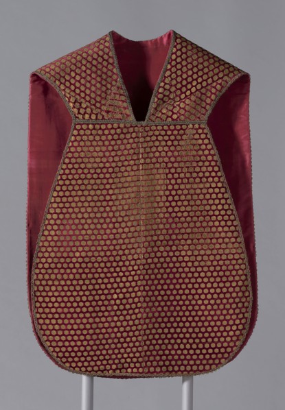 Chasuble, Late 13th/14th century, Iran (Persia, Tabriz), Tabriz, Silk, plain weave with twill