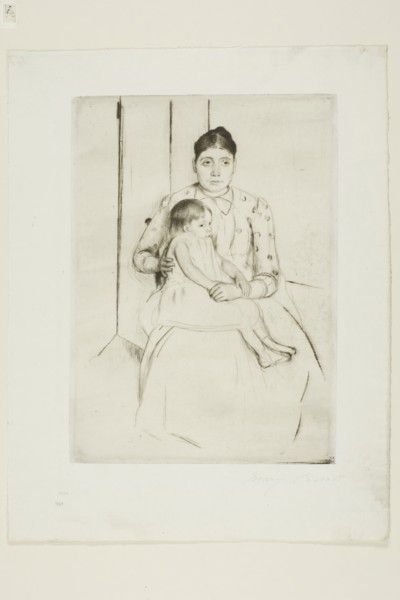 Repose, 1890, Mary Cassatt, American, 1844-1926, United States, Etching in dark brown ink on