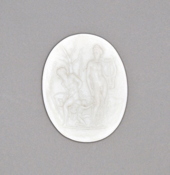 Medallion with Apollo and Marsyas, Late 18th century, Wedgwood Manufactory, England, founded 1759,