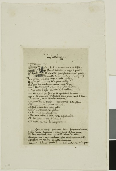 The Ploughman and His Horse, 1854, Charles Meryon (French, 1821-1868), printed by Auguste Péquégnot
