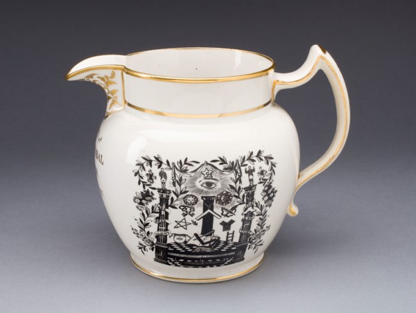 Jug with Masonic Iconography, 1824, Manufacturer: Spode Pottery & Porcelain Factory, English,
