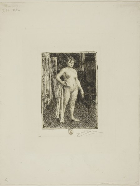 Venus de la Villette, 1893, Anders Zorn, Swedish, 1860-1920, Sweden, Etching on ivory laid paper,