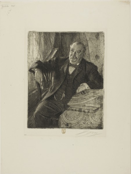Grover Cleveland I, 1899, Anders Zorn, Swedish, 1860-1920, Sweden, Etching on ivory laid paper, 226