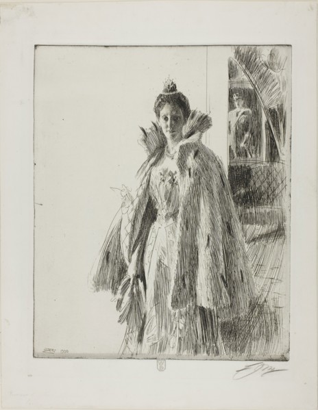 H. R. H. Princess Ingeborg of Sweden I, 1900, Anders Zorn, Swedish, 1860-1920, Sweden, Etching on
