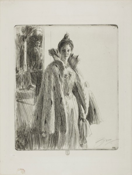 H. R. H. Princess Ingeborg of Sweden II, 1900, Anders Zorn, Swedish, 1860-1920, Sweden, Etching on