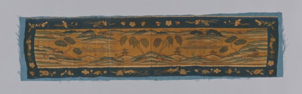 Valance, Qianlong Period, Qing dynasty (1644–1911), 1875/1900, China, Horizontal. Tan ground with