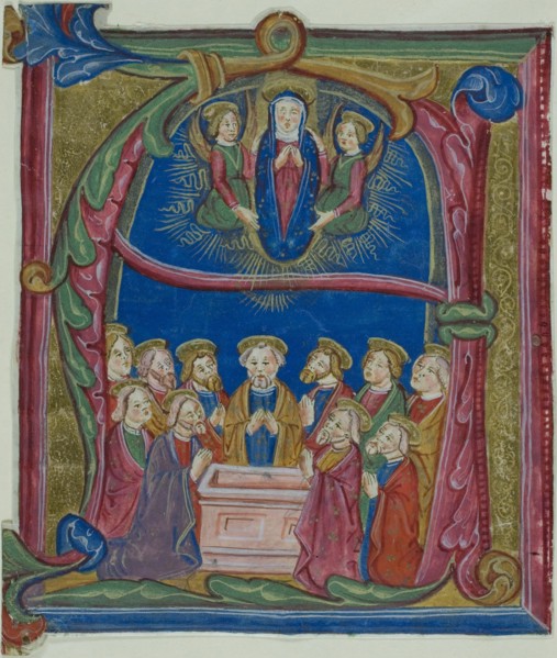 The Assumption of the Virgin in a Historiated Initial A from an Antiphonary, 15th century, Italian