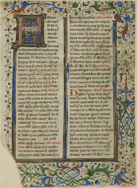 Illuminated Initial H from a Psalter or Breviary, c. 1450s, German or Southern Netherlandish