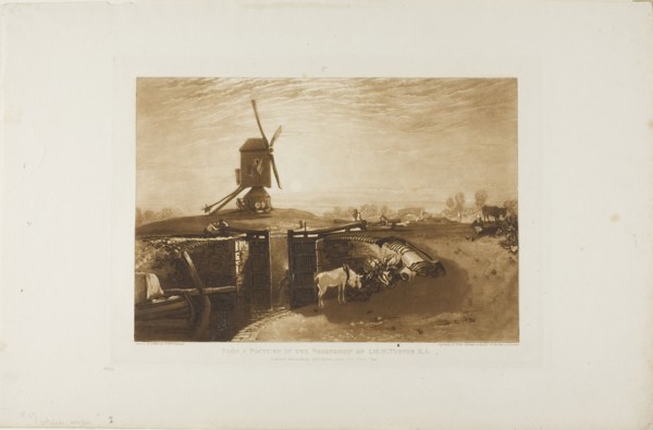 Windmill and Lock, plate 27 from Liber Studiorum, published June 1, 1811, Joseph Mallord William