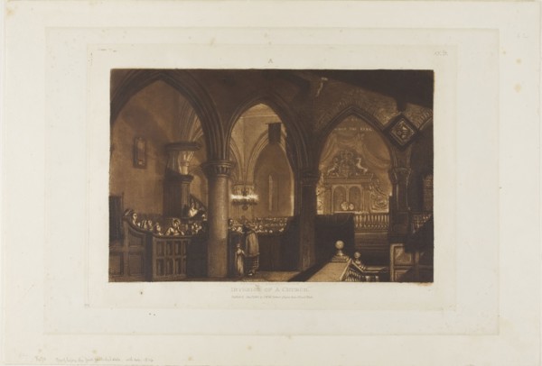 Interior of a Church, plate 70 from Liber Studiorum, published January 1, 1816, Joseph Mallord