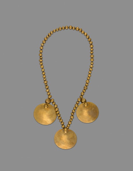 Necklace with Three Round Pendant Disks, A.D. 1000/1400, Near Guayaquil, Ecuador, Ecuador, Gold