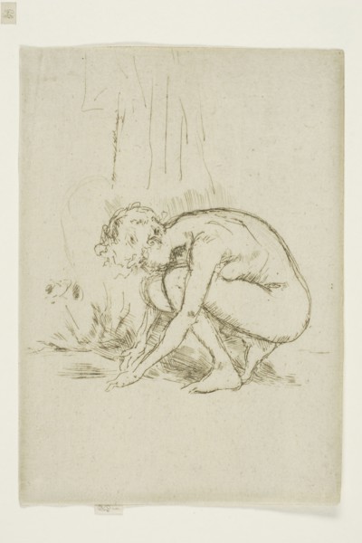 Model Stooping, 1887/88, James McNeill Whistler, American, 1834-1903, United States, Etching and