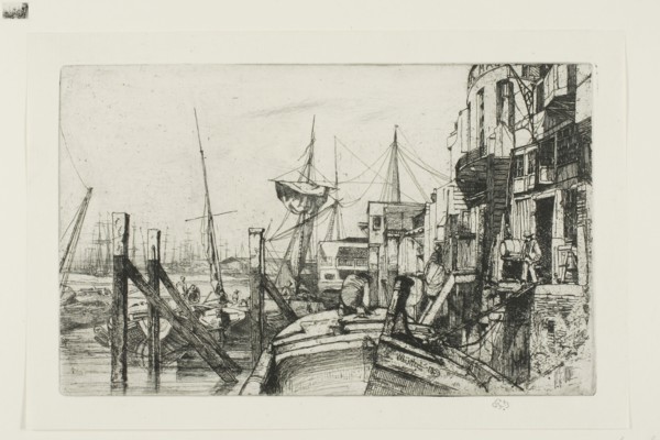 Limehouse, 1859, James McNeill Whistler, American, 1834-1903, United States, Etching and drypoint