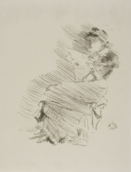 Reading, 1879/87, James McNeill Whistler, American, 1834-1903, United States, Lithograph, in black