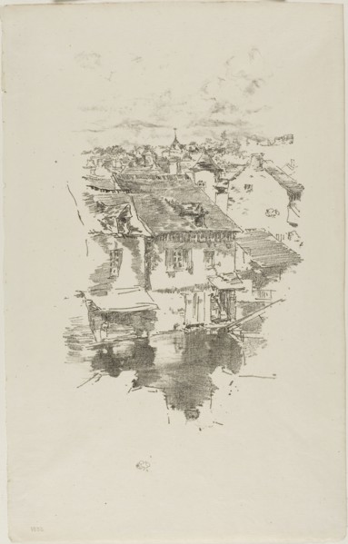 Vitré: The Canal, 1893, James McNeill Whistler, American, 1834-1903, United States, Transfer