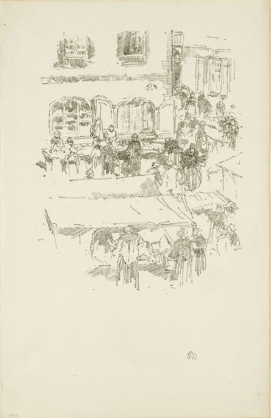 The Marketplace, Vitré, 1893, James McNeill Whistler, American, 1834-1903, United States, Transfer