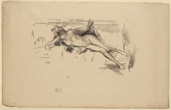 Nude Model, Reclining, 1893, James McNeill Whistler, American, 1834-1903, United States, Transfer