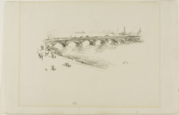 Evening, Little Waterloo Bridge, 1896, James McNeill Whistler, American, 1834-1903, United States,